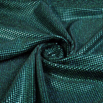 Velvet stof stretch hologram pailletten groen