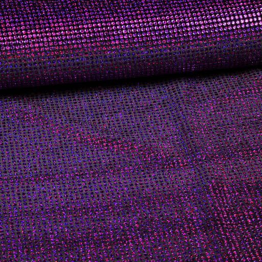 Velvet stof stretch hologram pailletten paars