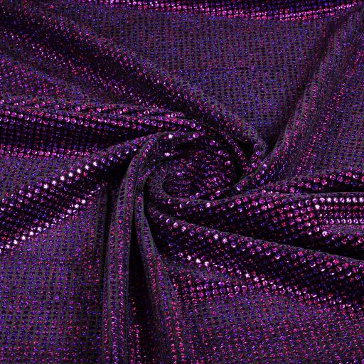 Velvet stof stretch hologram pailletten paars