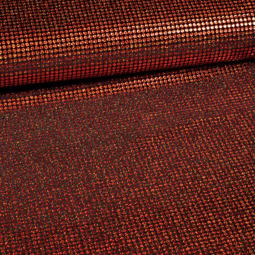 Velvet stof stretch hologram pailletten oranje