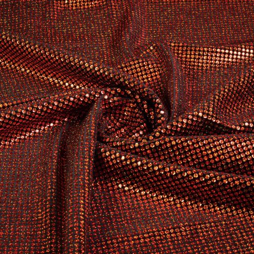 Velvet stof stretch hologram pailletten oranje