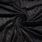 Velvet stof stretch Glitter streep zwart