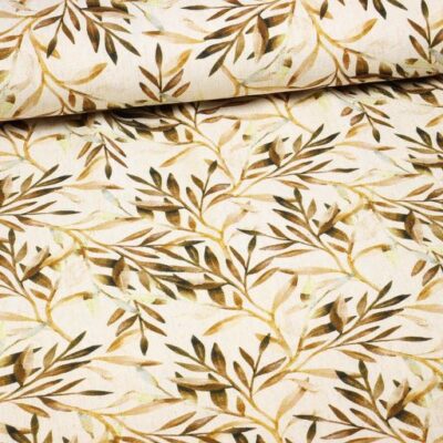 Linnen viscose bedrukt bloemen 1