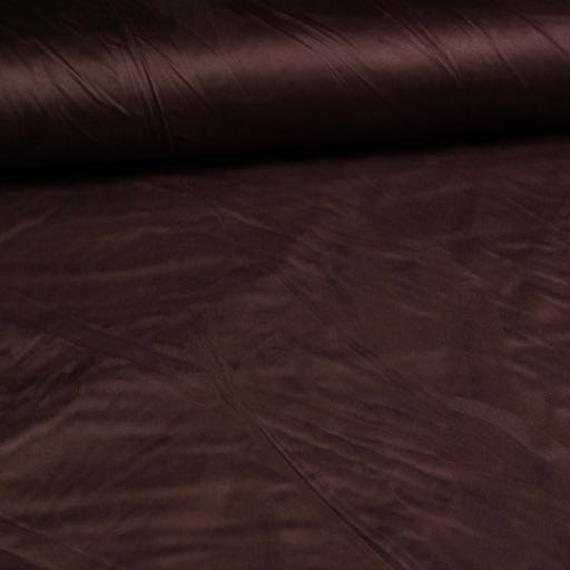 Stretch Suede stof donker bruin