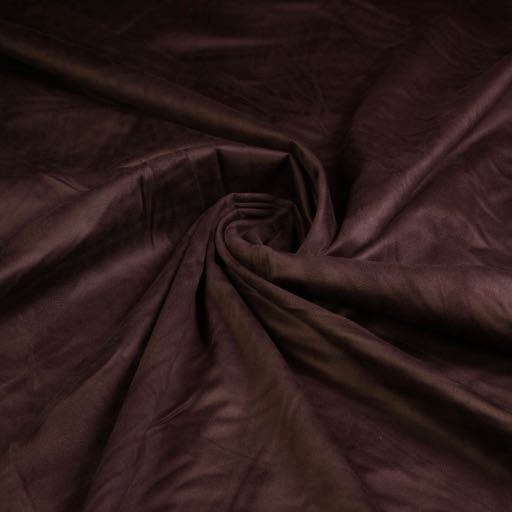 Stretch Suede stof donker bruin