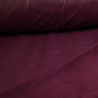 Stretch leer / velour stof bordo/ bordeaux