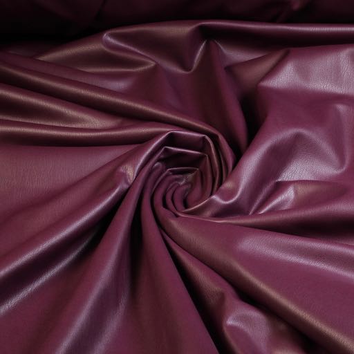 Stretch leer / velour stof bordo/ bordeaux