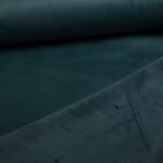 Stretch leer / velour stof petrol