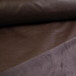 Stretch leer / velour stof bruin