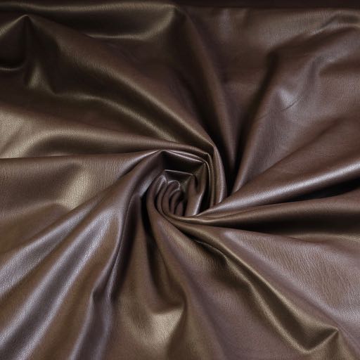 Stretch leer / velour stof bruin