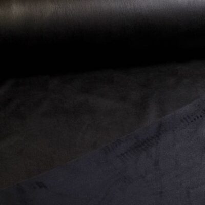 Stretch leer / velour stof zwart