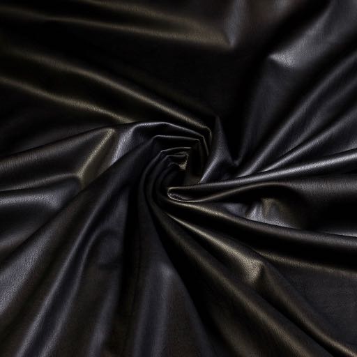 Stretch leer / velour stof zwart