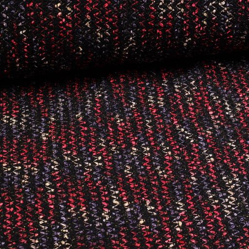 Bouclé/Tweed lurex stof kleine zigzag rood