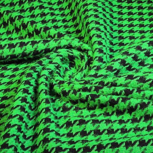 Tweedstof Pied de Poule groen
