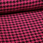 Tweedstof Pied de Poule fuchsia